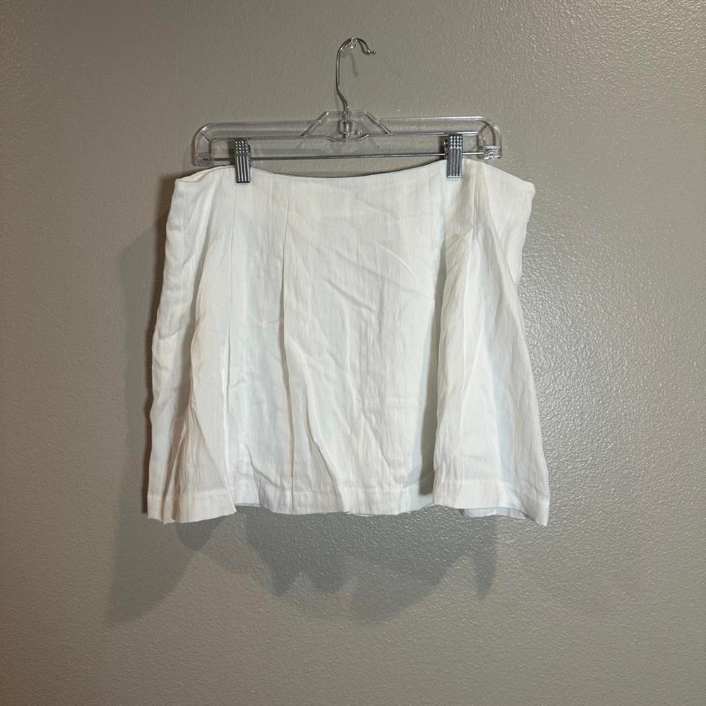 White mini skirt with shorts underneath